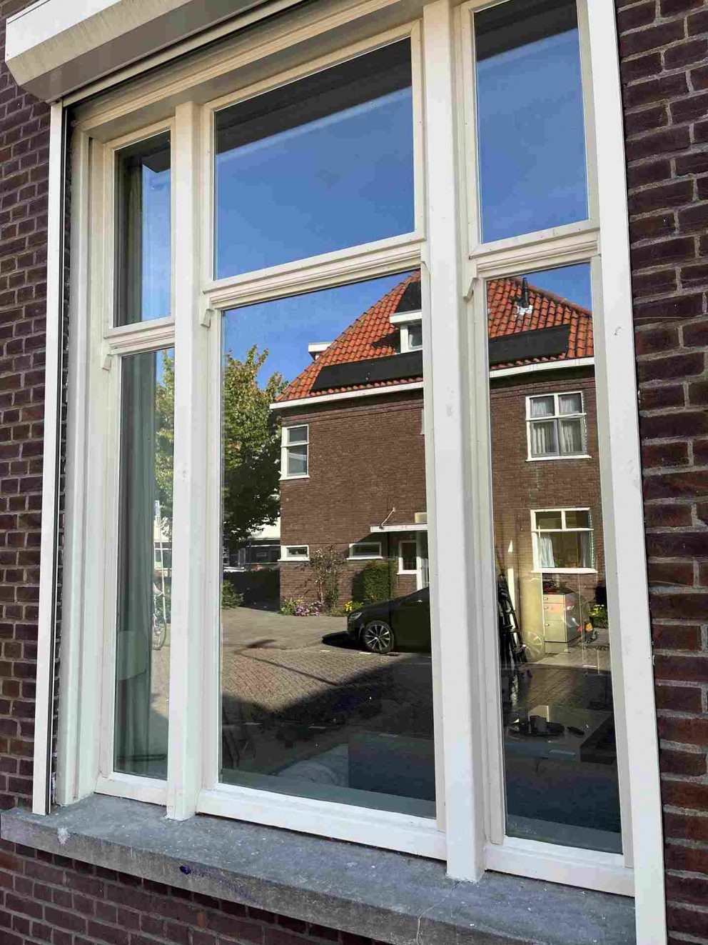 Vacuum glass in existing frame.